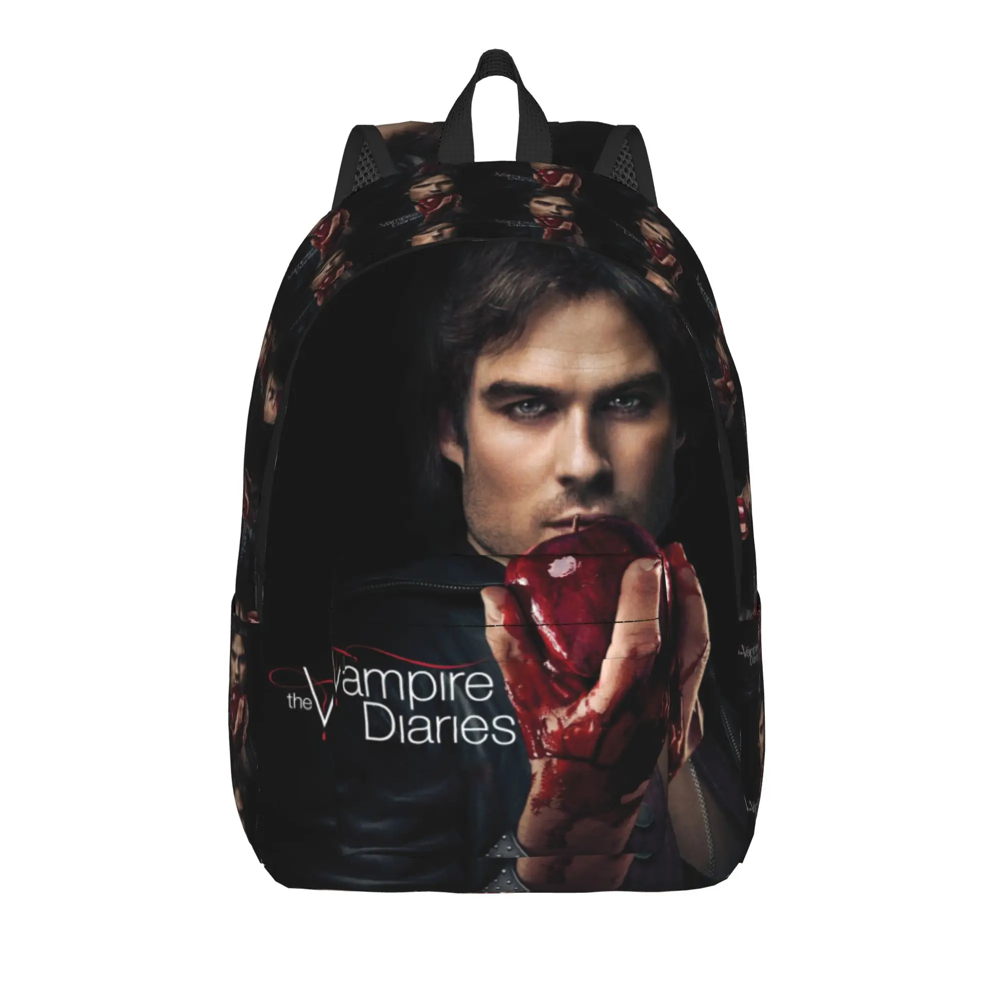 The Vampire Diaries Resuable Movie Backpack Damon Salvatore Kawaii Backpacks Student Unisex Daily Print School Bags Rucksack