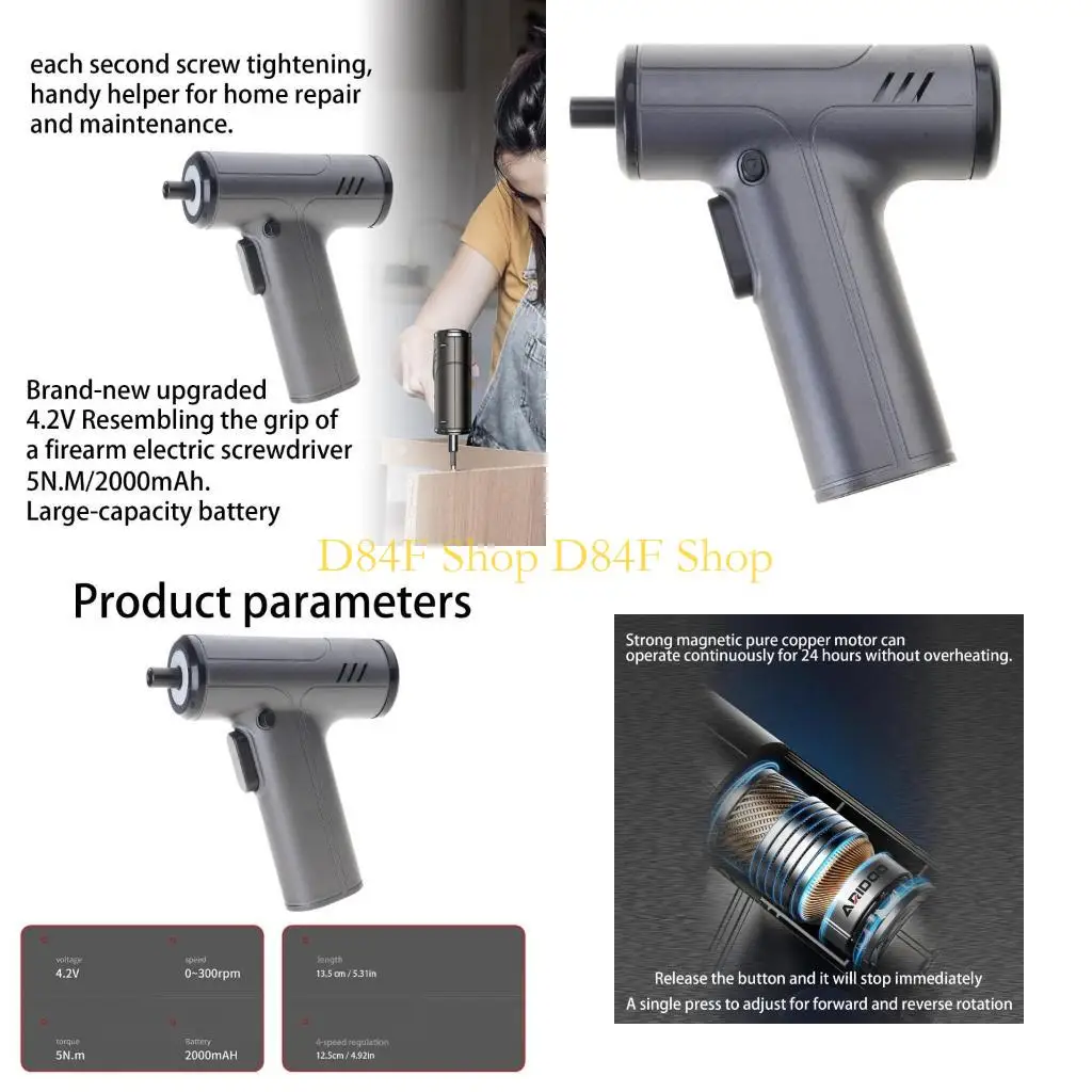 

D84F Convenient Home Electric Drill Screwdriver Set For DIY And Construction Projects