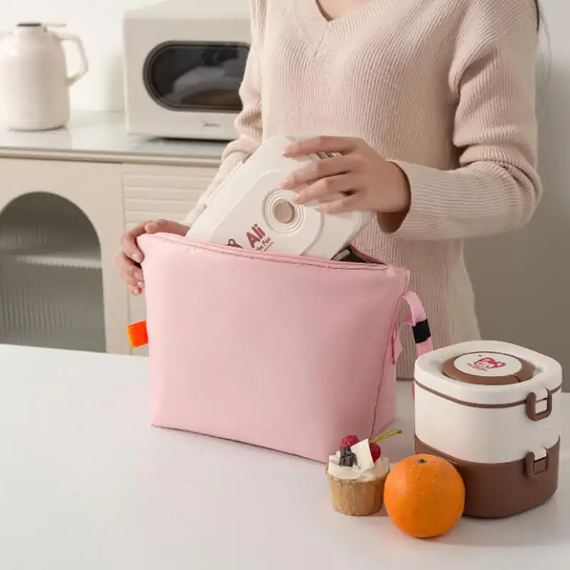 Picnic Handbag & Reusable Lunchbox, Insulated Bento Lunch Bag, Aluminium Foil Liner Lunch Pack Portable Ice Bag For Food Storage