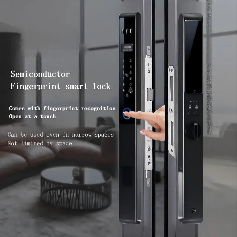WiFi Smart Door Lock 3D Face Fingerprint Recognition Aluminum Alloy Body Wood Door Compatible Tuya App Controlled