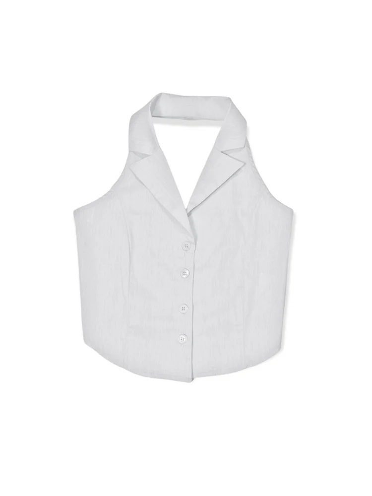 アメリカンスタイルショートシャツセクシーガールベストトップ女性夏新鮮なアウターウェアキャミソールノースリーブスリムフィット綿ポリエステルブレンド