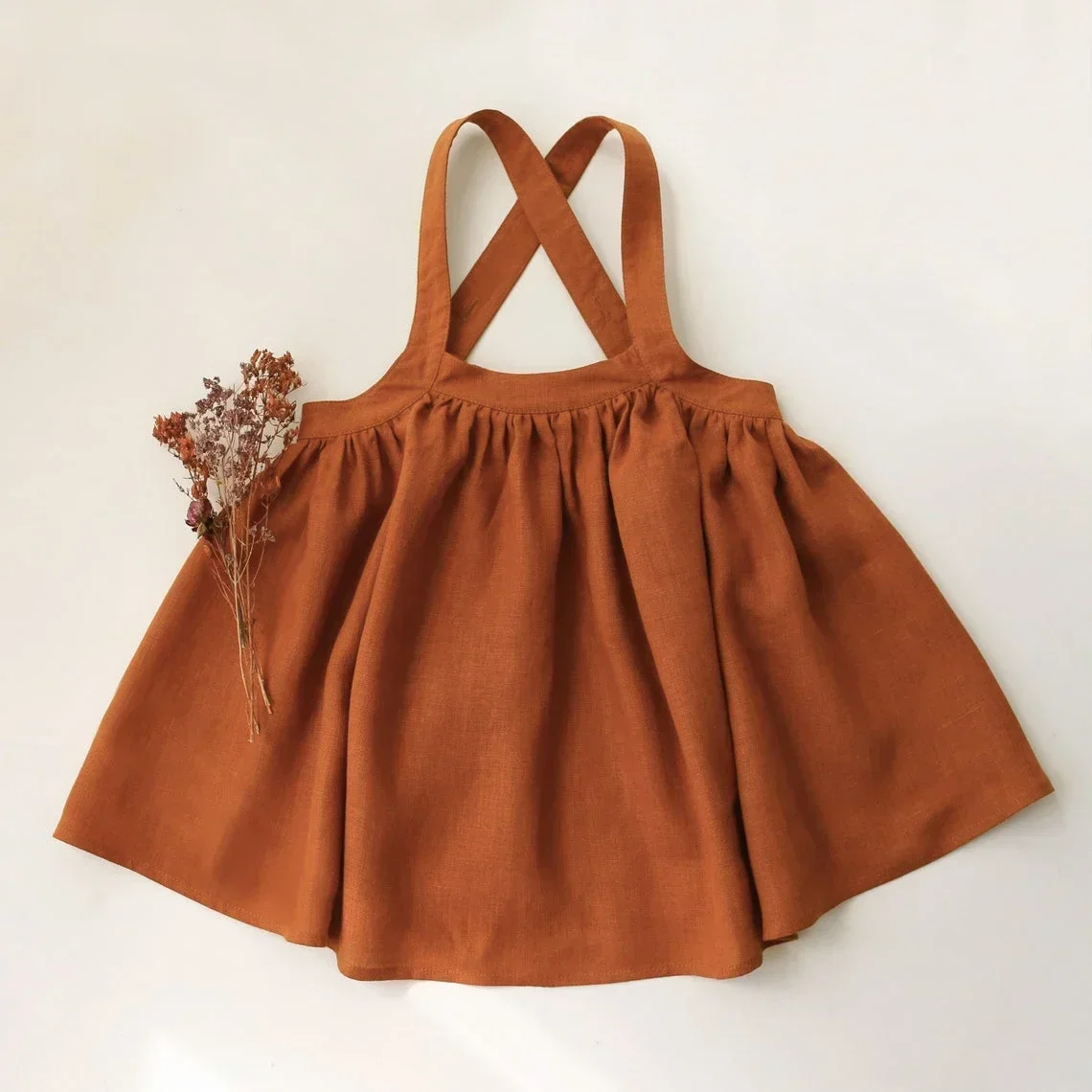 Vintage Baby Girl Strap Dress Linen Cotton Kids Dress Spring Toddler Girl Bohemian Dress For 0-5 Yrs Baby Girl Clothes Summer