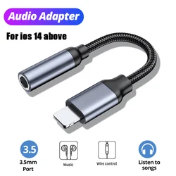 8 Pin to 3.5mm Jack AUX Cable For iPhone 14 13 12 11 Pro Max IOS 14 Male to Female Adapter Headphone Connector Audio Splitter