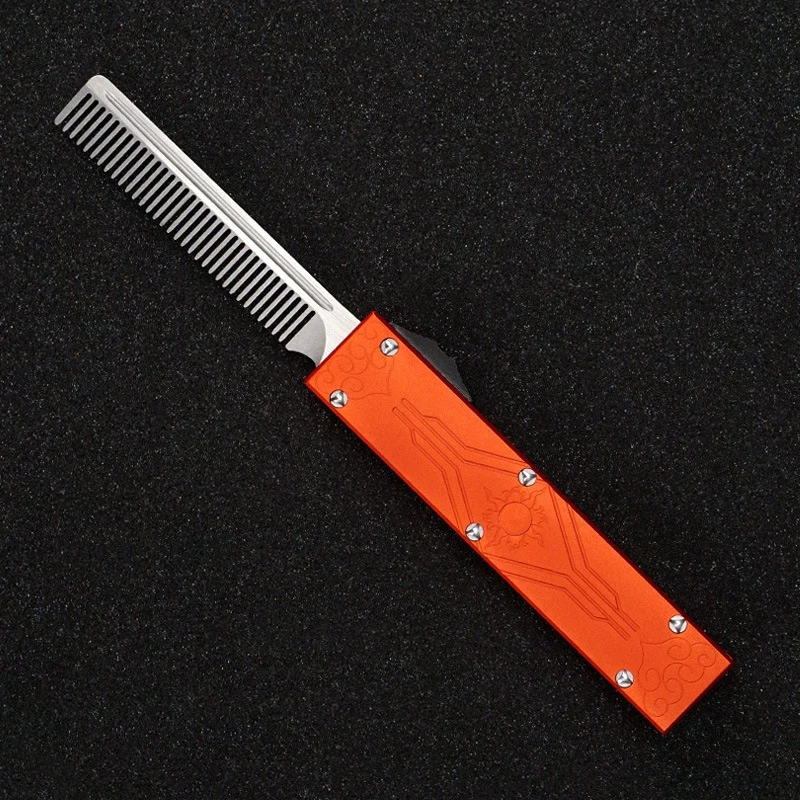 UT85 Automatic Telescoping Technology Stainless Steel Aviation Aluminum Handle Metal Straight Jump Tactical Comb EDC A51