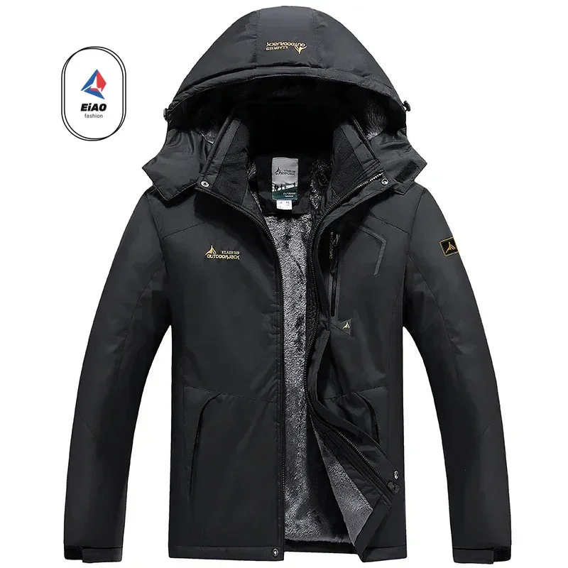 

Autumn Winter Men's Windbreaker Waterproof and Warm Outdoor Hiking and Fishing Multi Pocket Wear-resistant Thick Jacket Men Coat