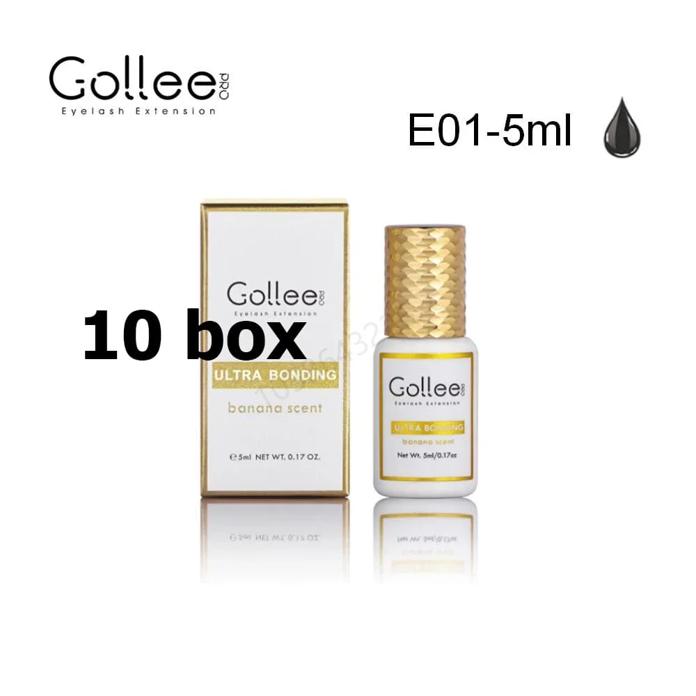 

10pcs Wholesale Gollee Banana Scent Non-irritating Adhesive Eyelashes 1S dry Lash Gule with Lash Bonder Gule Eyelash Supplies