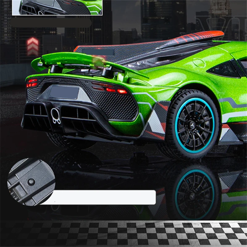 1/24 Bens-One Track Alloy Sports Car Model Diecasts Metal Vehicles Car Model Sound and Light Simulation Collection Kids Toy Gift