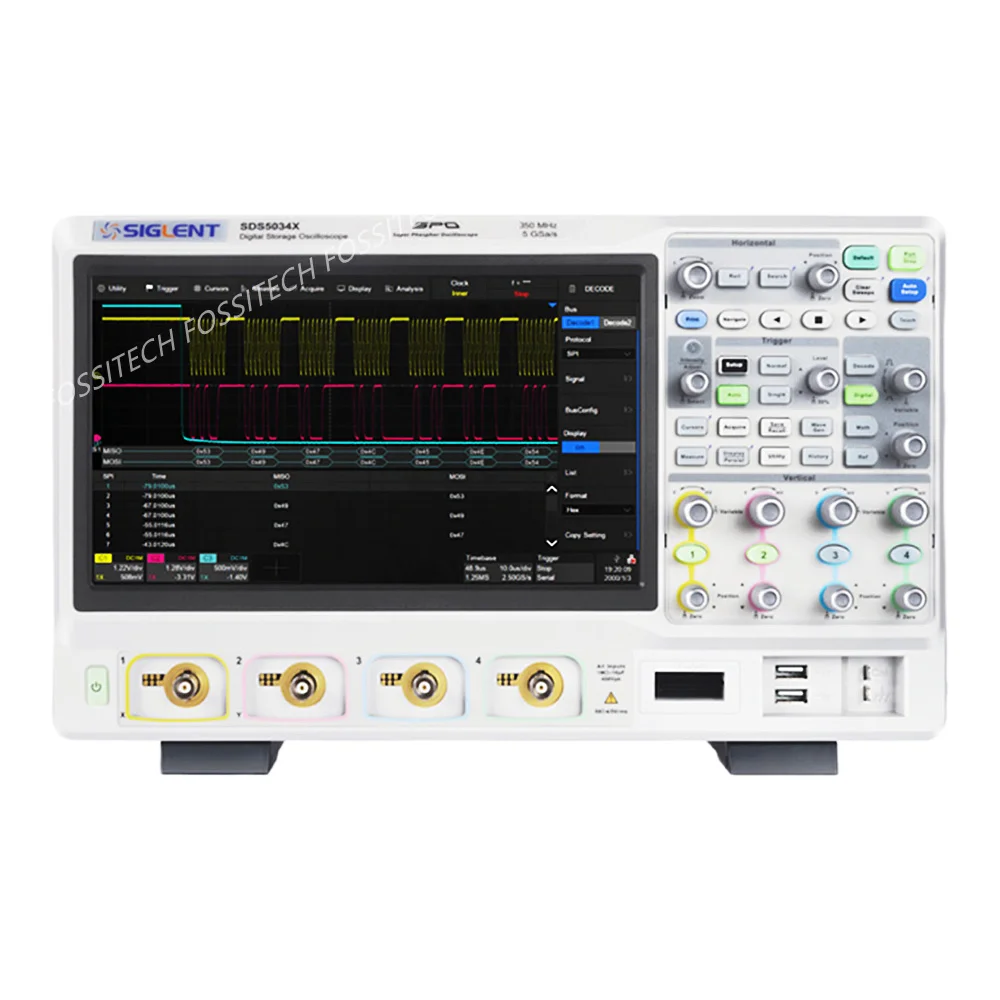 SIGLENT-osciloscopio de almacenamiento Digital, SDS5034X, SDS5054X, SDS5104X, 350MHz, 1GHz, 4 canales, 5GSa/s, 500"