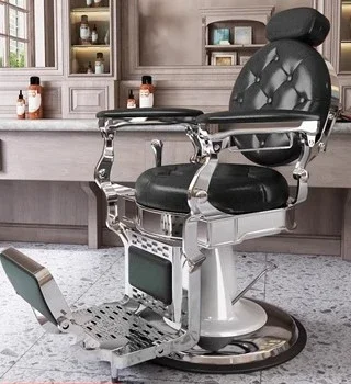 Men's Retro Oil Head Chair Barber Shop Hair Salon Hair Salon Special Can Be Put Down Perm Dyeing Scalp Shaving Barber