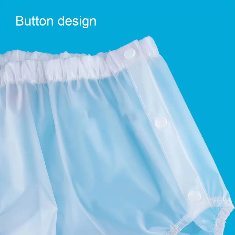 Biodegradable Reusable Adult Diaper Pant - Frosted Waterproof Buttons | Single Layer, Two Side Snap on TPU Fabric Adult Diapers