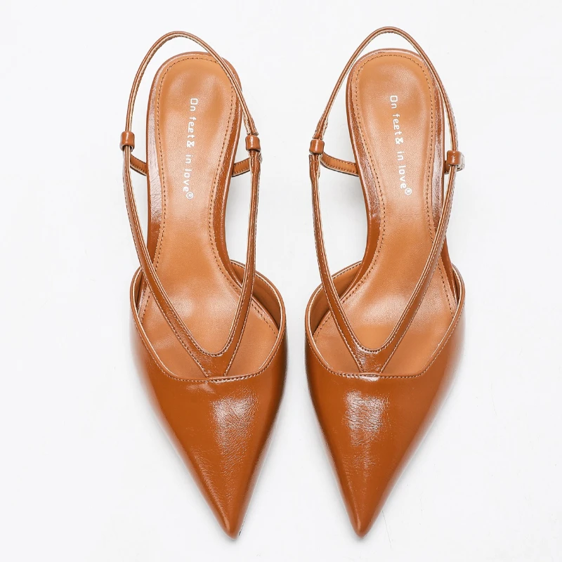 Sexy Pointed Toe Kitten Heel Women Pumps 2026 V Strap Design Elegant Backless High Heels For Ladies Fashion Designer Dress Shoes view 6