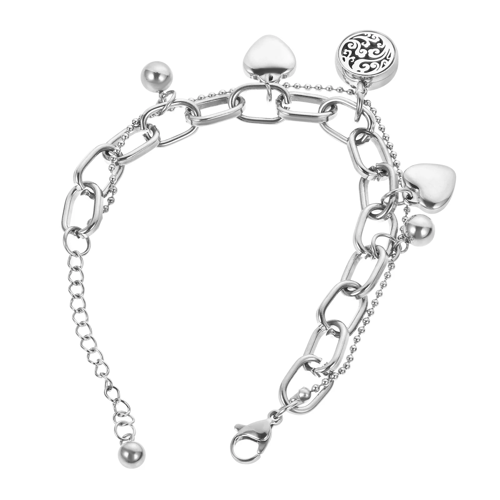 

1 set 1 Set Heart-Shaped Aromatherapy Bracelet 18K Gold Plated Adjustable Hollow Wrist Pendant For Daily Wear Party Club Stylish