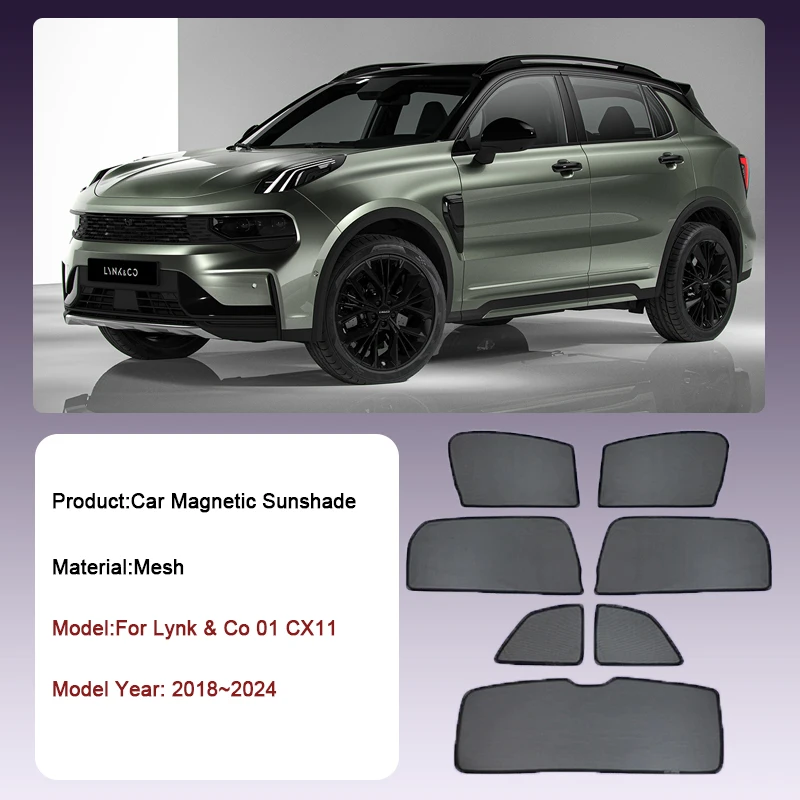 

Сетчатый солнцезащитный козырек для Lynk & Co 01 CX11 2018 ~ 2024 2019 2020 2021 2022 2023 Магнитный козырек на окно, солнцезащитный козырек, аксессуары для штор