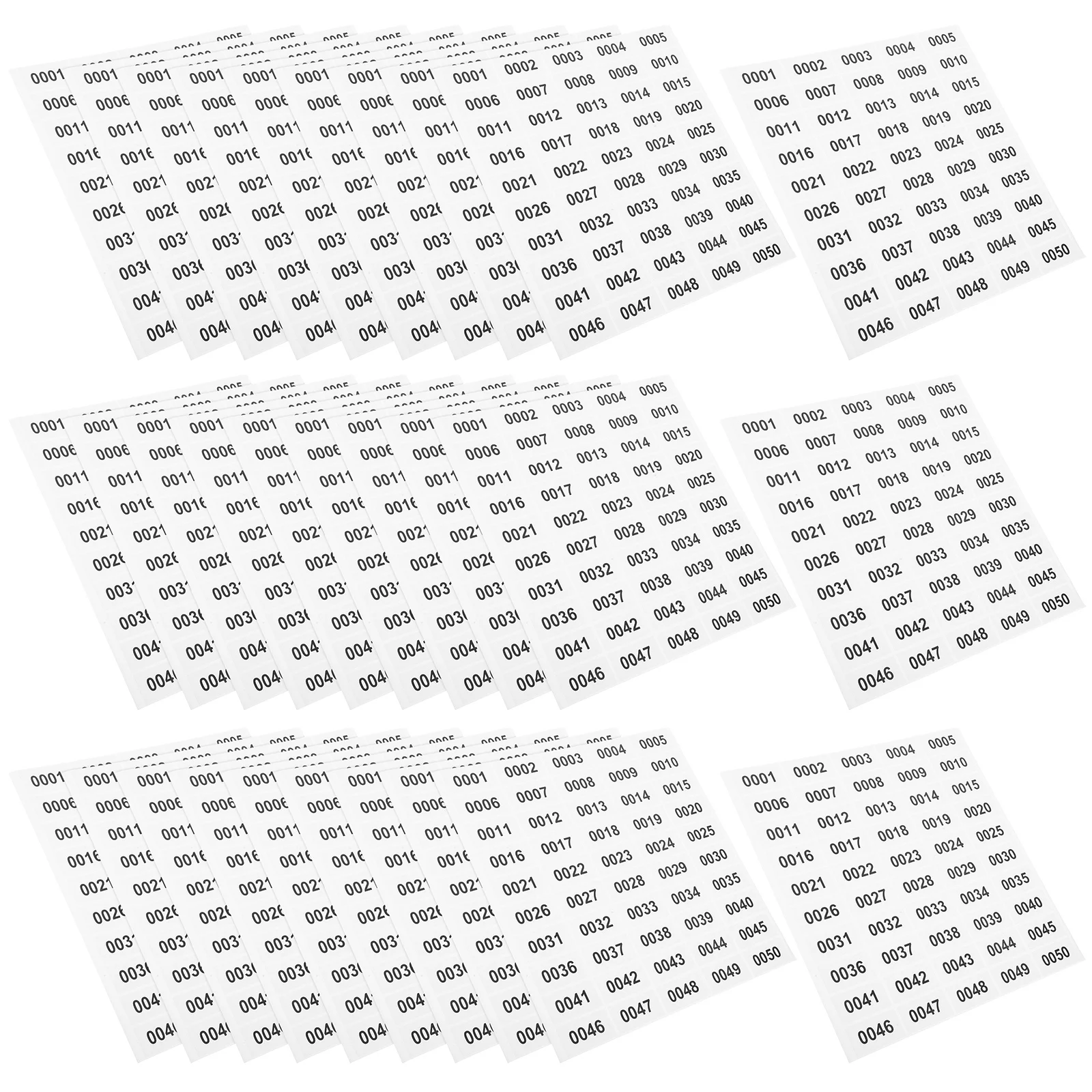 20 ورقة ملصقات أرقام لاصقة شارات مستطيلة لتنظيم علامات المكتب والفصول الدراسية بنفسك