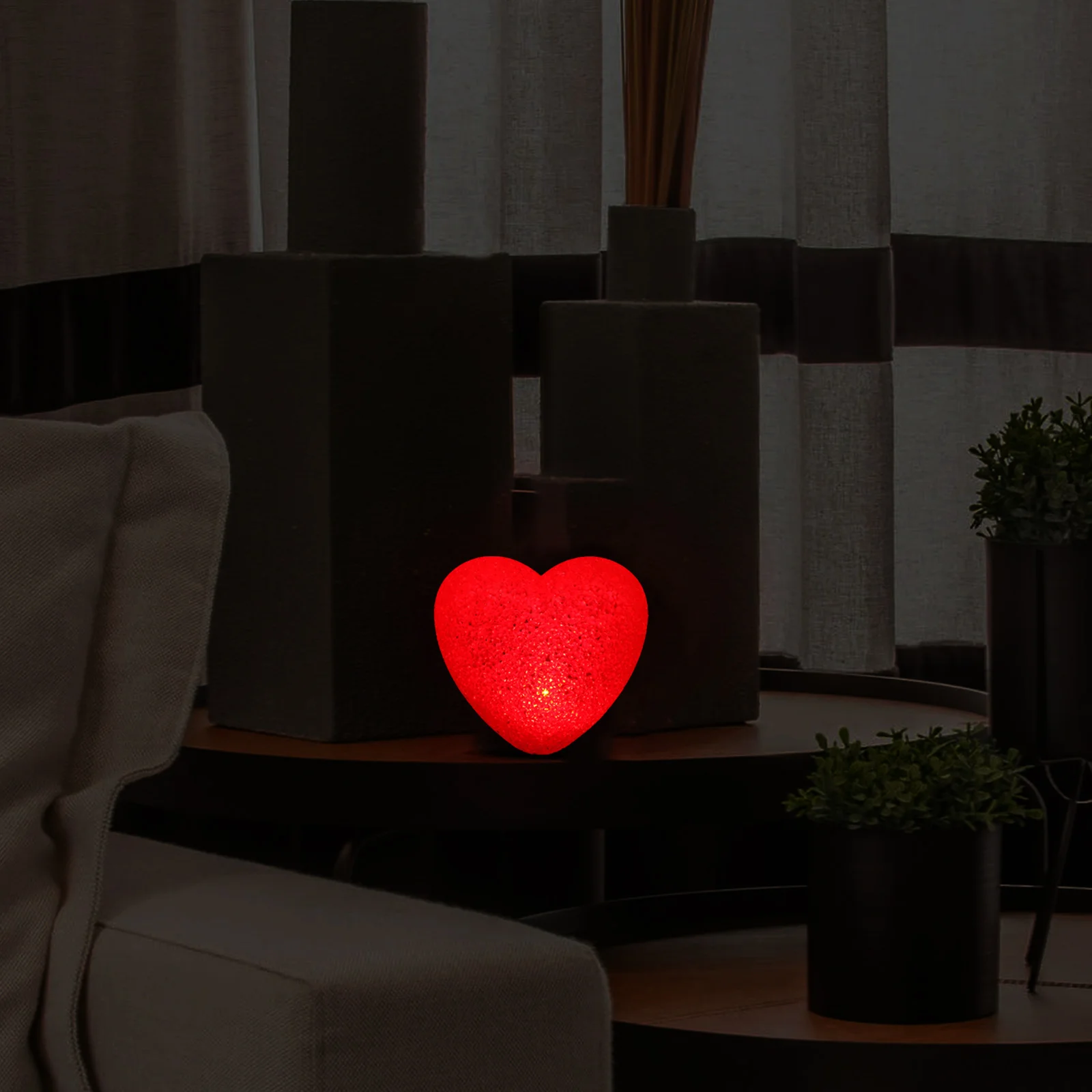 

1PC Heart Shaped Night Lamp Red 14cm Light Decorative Valentine Bedroom Living Room Party Christmas Gift