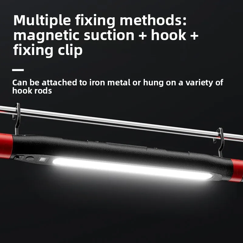 Magnetic COB Work Flashlight With Hook Rechargeable Emergency Inspection Light Outdoor Camping Lantern