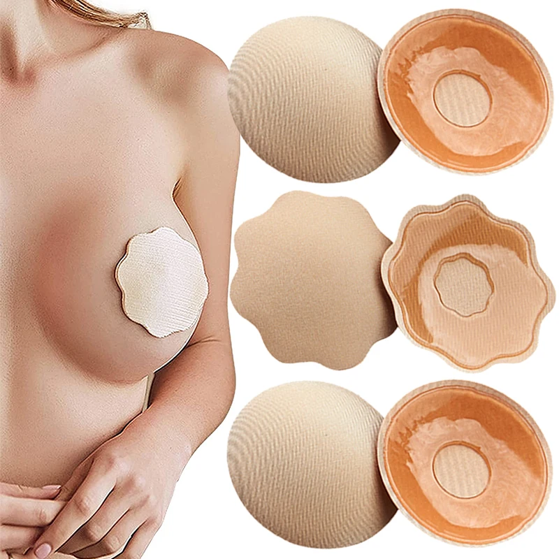 2Pcs Reusable Pasties Women Breast Petals Nipple Cover Invisible Adhesive Strapless Backless Lift Bra Pad For Party Weding Dress