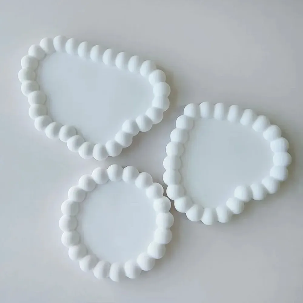 DIY Coaster Silicone Mold Round Heart Shape Storage Tray Mold Cloud Shape Multi-functional Gift Casting Mold Home Decoration