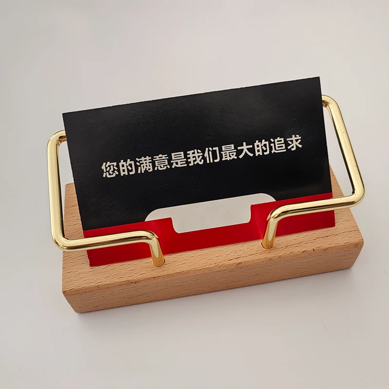 Business Card Holder Organizer Office Desk Display Stand Memo Counter Accessories Tabletop Shelf Home Wooden Card Holder Storage