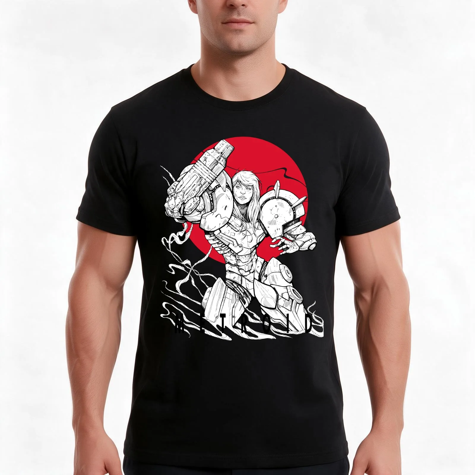 Metroid 22 T-Shirt Summer Casual Cotton Tee Oversized Streetwear Tops Vintage Graphic Print Loose Fit Short Sleeve
