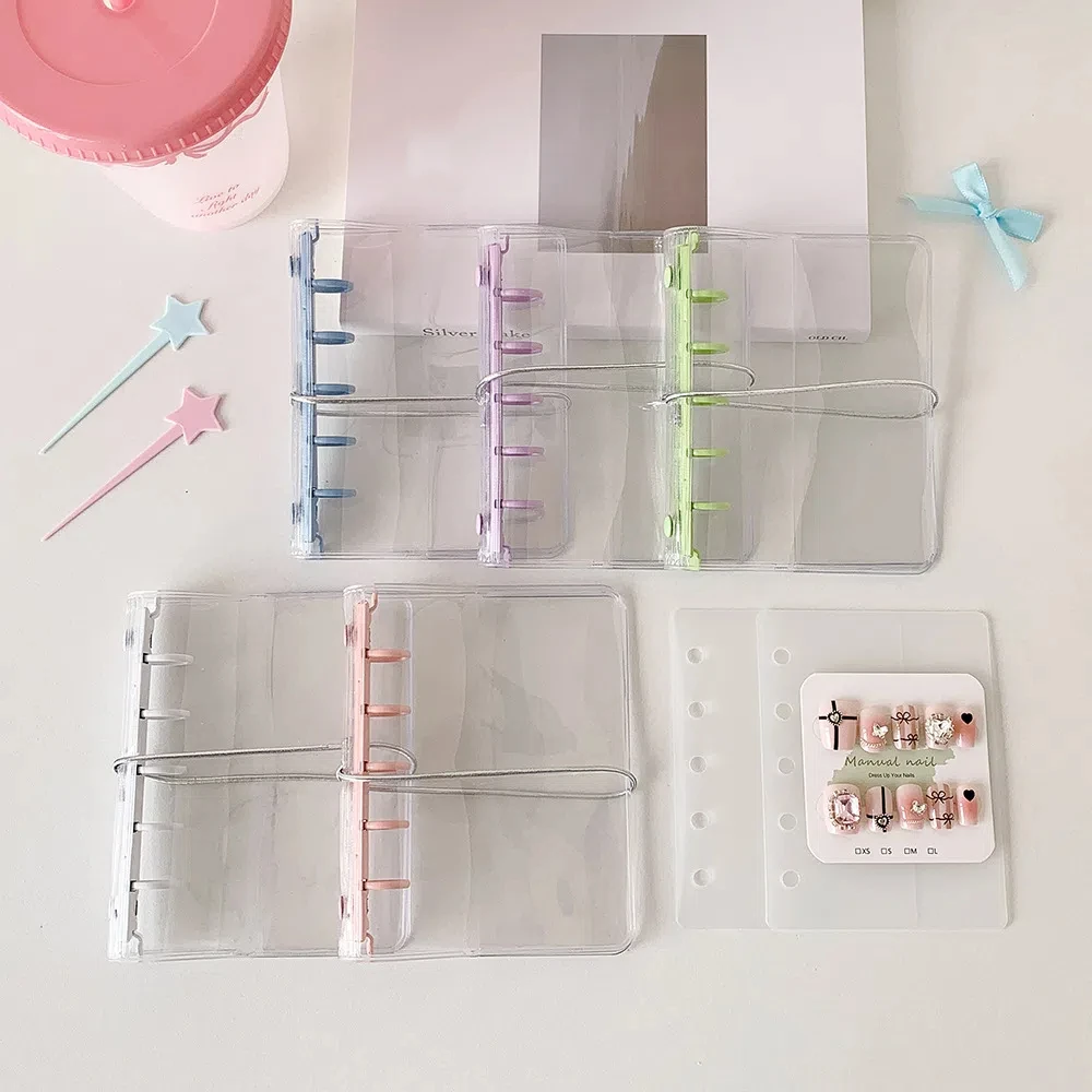 DIY Nails Album False Nails Display Board PVC Card Cover Large Capacity Fake Nail Storage Frame Transparent Space Saving