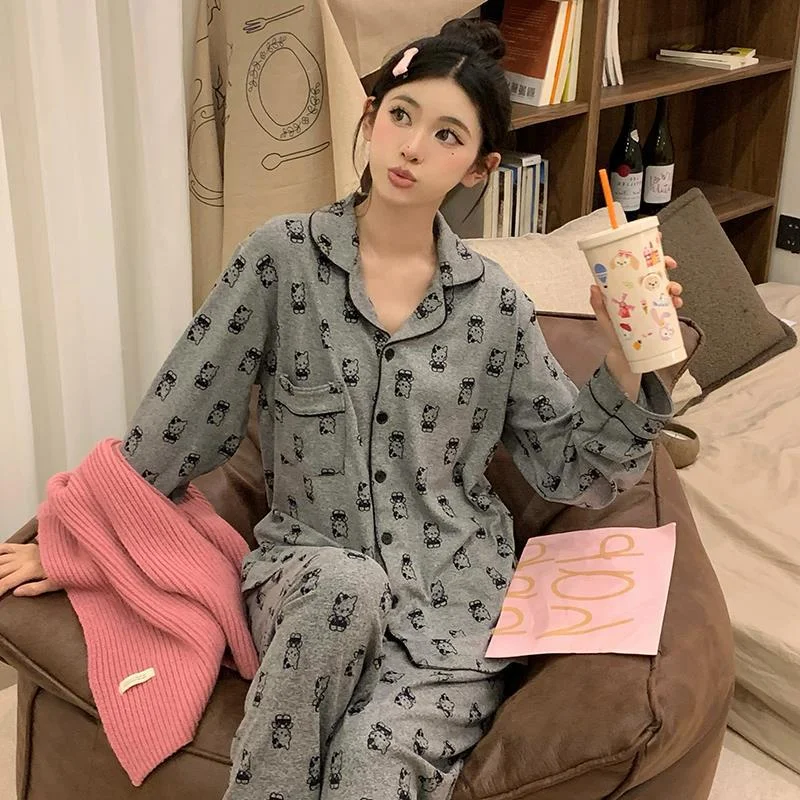 

Spring new Hello Kitty pajamas casual and comfortable can be worn outside loungewear cartoon Sanrio pajamas loose loungewear