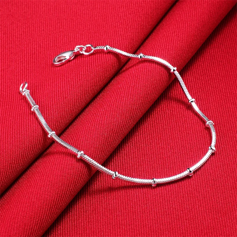 

Hot Pretty fashion 925 Sterling silver fine snake chain Bracelet for woman Luxury charms jewelry Wedding party Holiday gifts