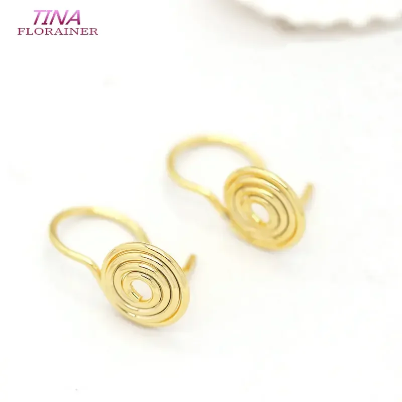 6PCS Gold Color Plated Brass Roll Pattern Earrings Clip High Quality Diy Jewelry Findings Accessories