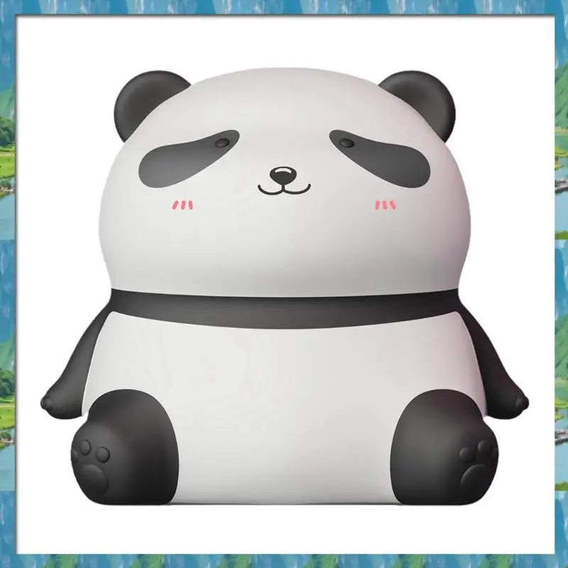 The New Cute Panda LED Night Light Silicone USB Rechargeable Timer Bedside Lamp Room Decor Children Nightlight Gift