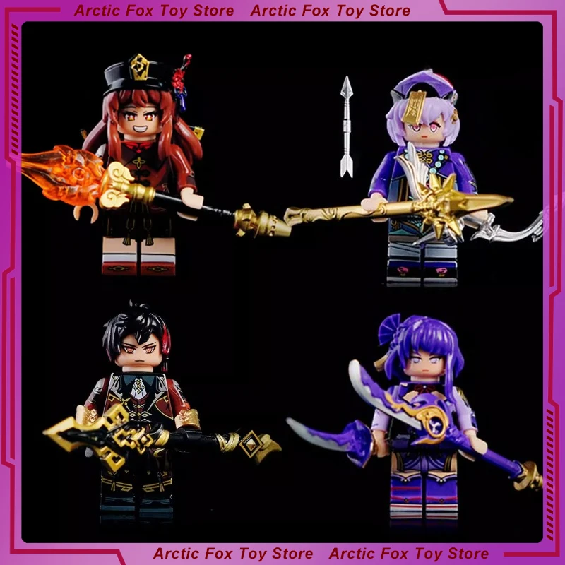 

5cm Genshin Impact Game Figure Hu Tao Raiden Shogun Perimeter Assembling Building Blocks Desktop Decoration Ornaments Gifts Toys
