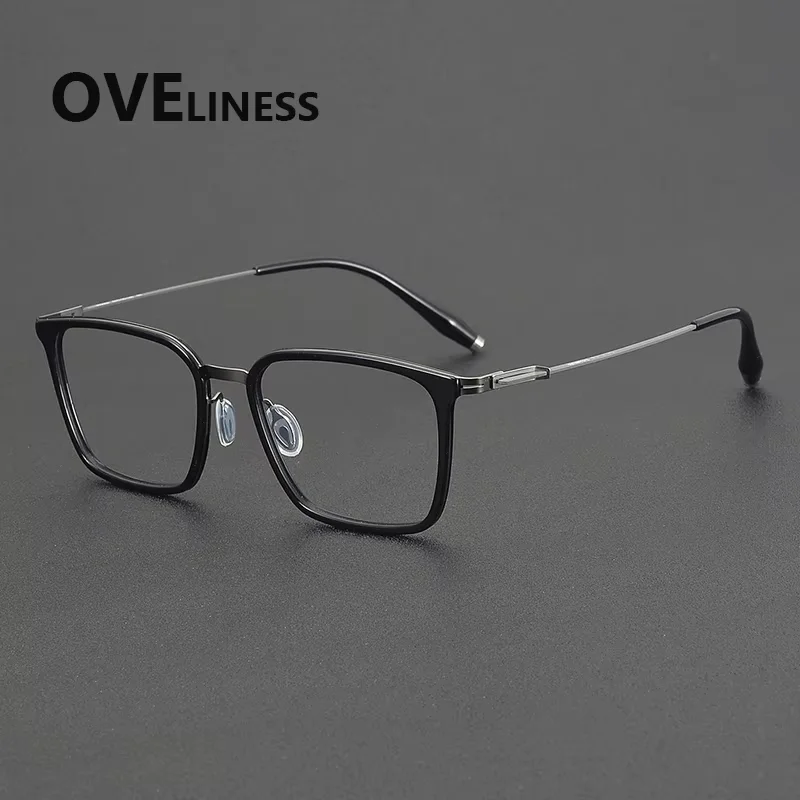 

2026 Acetate Titanium Glasses Frame for Men new Brand Design Vintage Square Eyeglasses frame Women Retro Eyewear spectacles