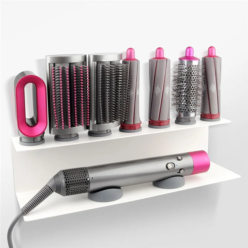 

ABKP-Shelf Dryer And Hair Curler Holder Storage Rack Hairdryer Holder Wall Mount Organizer Holder
