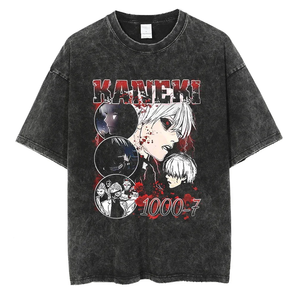 

Harajuku Fashion Black T-Shirt Tokyo Ghoul Anime Graphic Print T Shirt Summer Cotton Casual Tshirt Men Short Sleeve Tops Tees