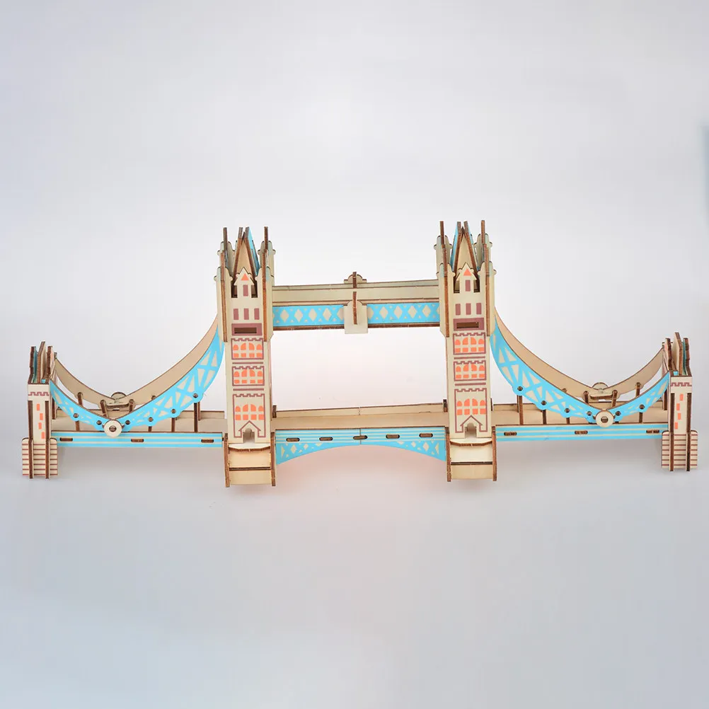 

3D Wooden Puzzle DIY London Tower Bridge Educational Gift for Kids Enhance Creativity Imagination 3D Puzzle Wooden Jigsaw