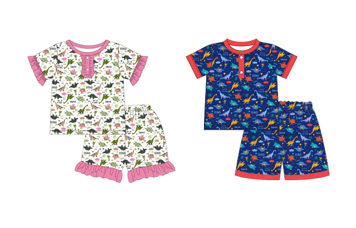 kids pajamas Children clothes boys summer clothes toddler pajama sets girl clothes cute pajama sets Dinosaur Patterns