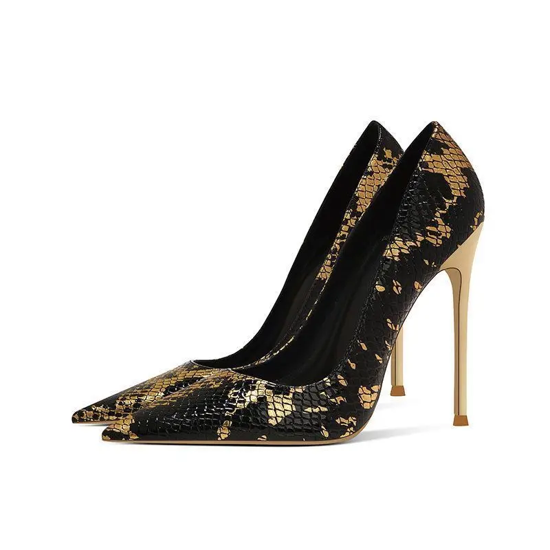 

New Women's Shoes Sexy Snake Pattern Pointed Tip High Heels for Woman Fashion Model Casual Shoes Designer Shoes Zapatos De Mujer