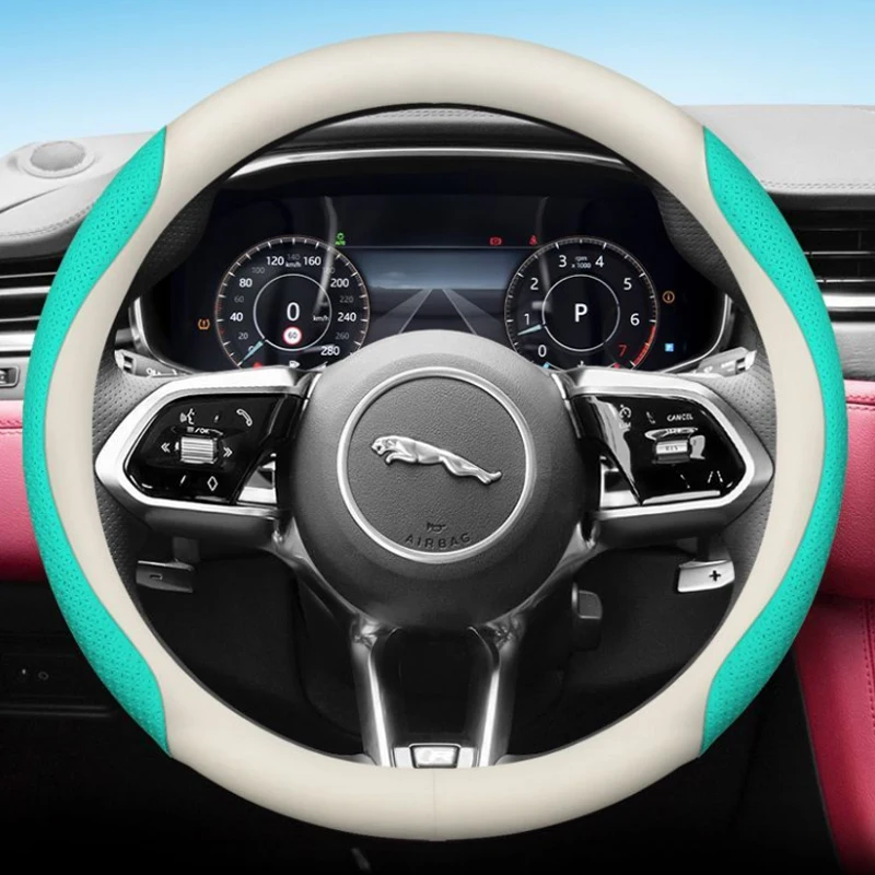 Leather Car Steering Wheel Cover for Jaguar X F S Type XF 250 260 XE XFR E F I Face Xj X350 X351 Xjl Accessories view 3