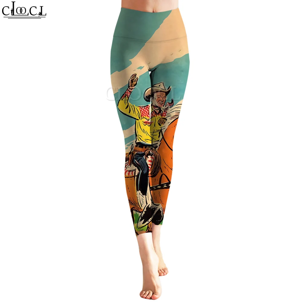 CLOOCL Dames Legging Ridderpatroon 3D-geprinte broek voor vrouwelijke training Push-up jogging Stretchbroek met hoge taille