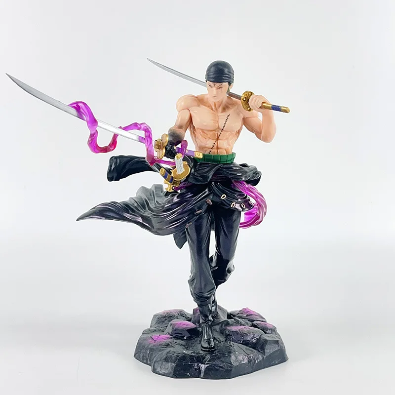 Bandai 20cm Anime One Piece Luffy Zoro Figure Three Knife Flow Shura Figure PVC Action Statue Model Doll Collection Toy Gift Kid