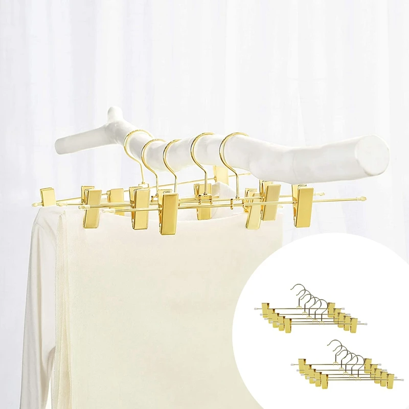 

BEAU-10 шт. вешалки для брюк из металла, вешалки для одежды 30,5 см с 2 нескользящими зажимами для одежды, юбок, брюк, нижнего белья