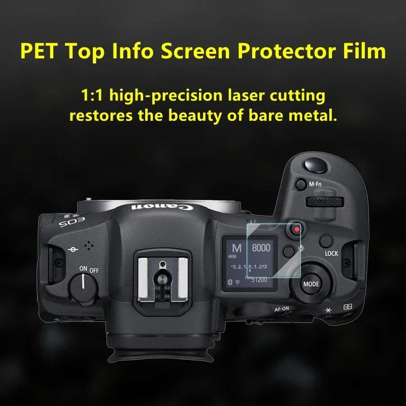 for Canon EOS R5 Protective Film Self-adhesive Tempered Glass Main LCD + Top Info Shoulder Screen Protector Cover Guard