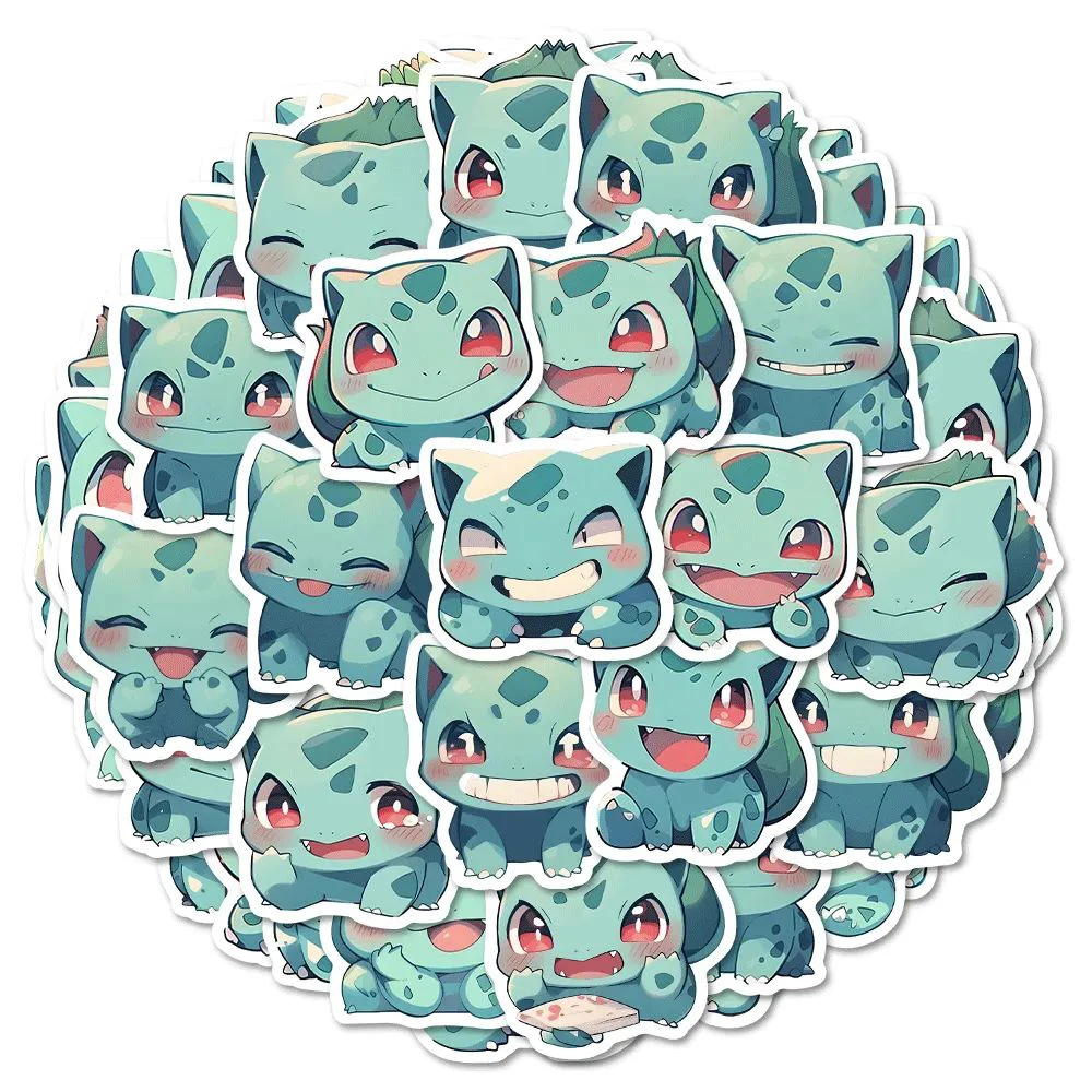 10/20/40/80pcs Cute Pokemon Bulbasaur Anime Stickers Cartoon Decals Laptop Notebook Phone Fridge Bike Graffiti Sticker Kids Toys