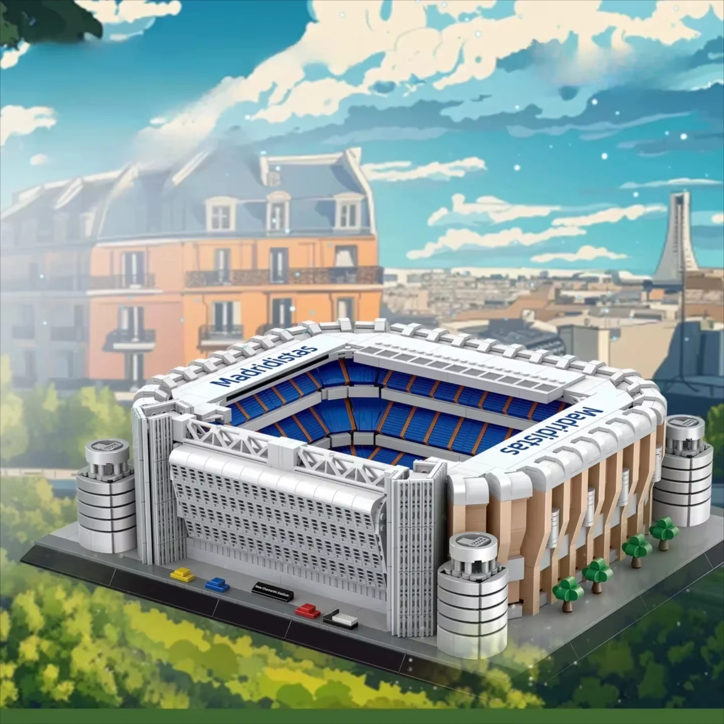 

3471 PCS Santiago Bernabeu Stadium Building Kit, Miniature Spanish Architecture Model, DIY Decor Gift for All Ages