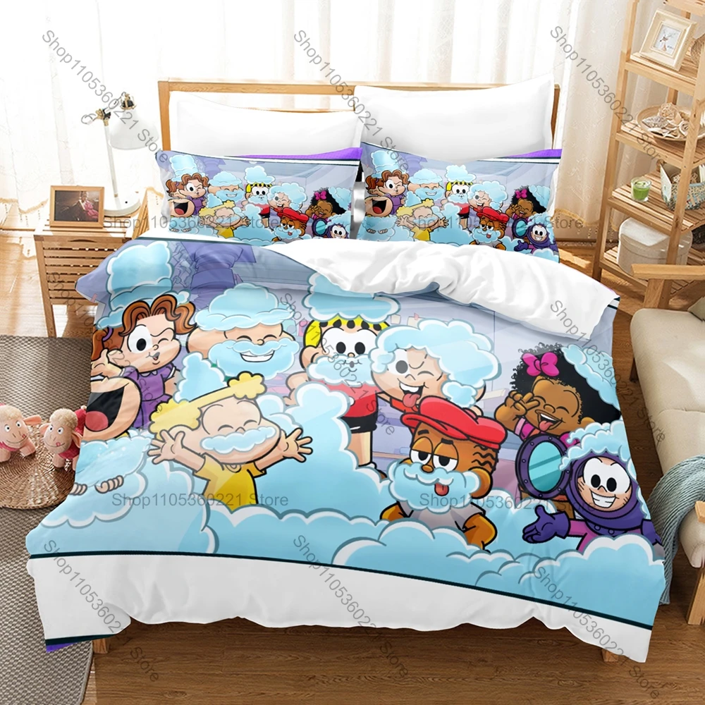 Iconic Brazilian National Cartoon Turma da Mônica Full Printed 3PCS Bedding Duvet Cover + 2 Pillowcases Kawaii Home Decoration