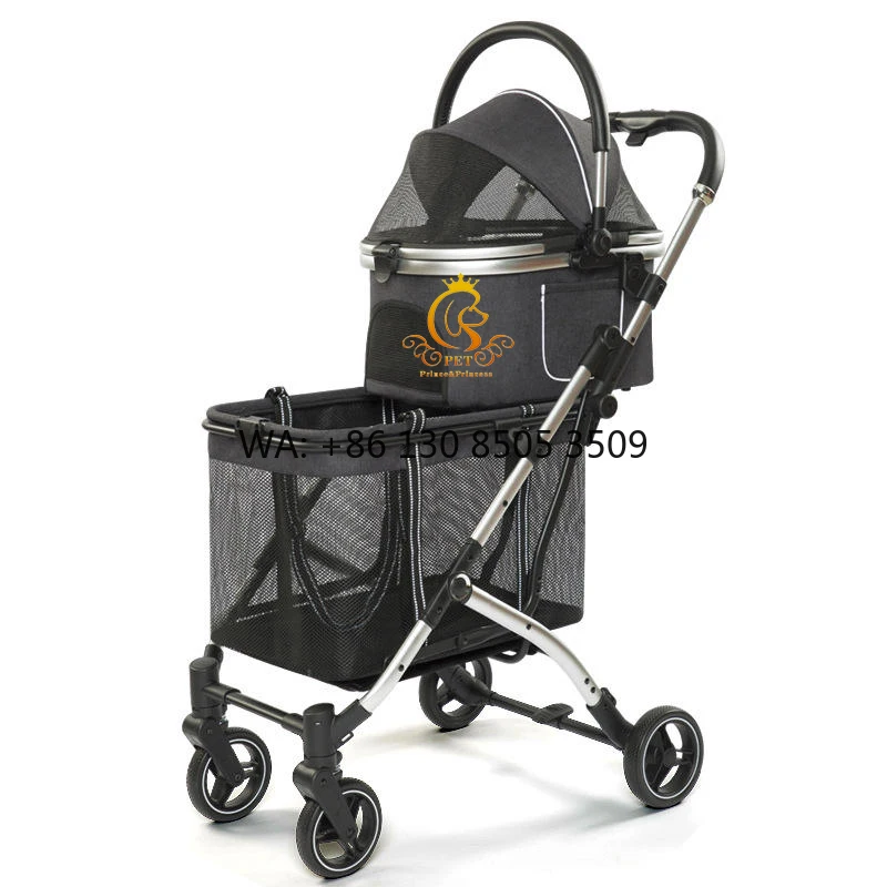 

Double Pet Twin Dog Stroller Foldable Detachable Small Stroller Oem Trolley Cart Pet Product Easy Assemble