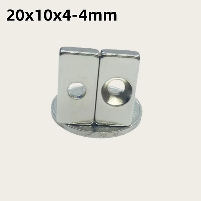 20x10x4-4mm Strong Rare Earth Magnets 20x10x4mm Hole 4mm  for  Fridge,DIY,Building,Scientific,Craft,Education ,Fast Delivery