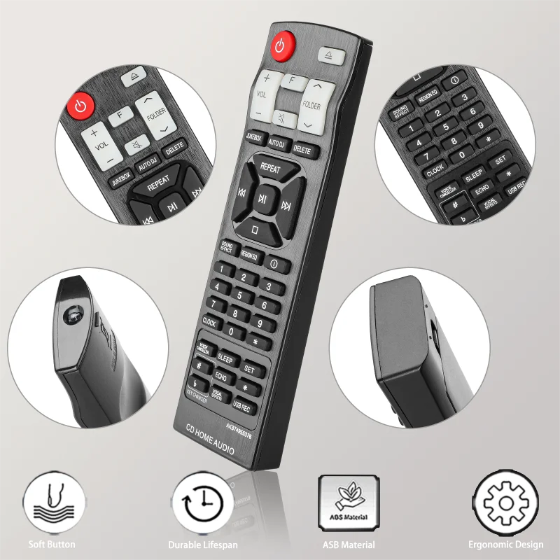 Control Remoto de Repuesto AKB74955376 Compatible con el Sistema de Audio Doméstico Mini Hi-Fi LG CK99 CKS99F CK43 CKS43F CK56 CKS57F CJ88 CJ87 CJS88F