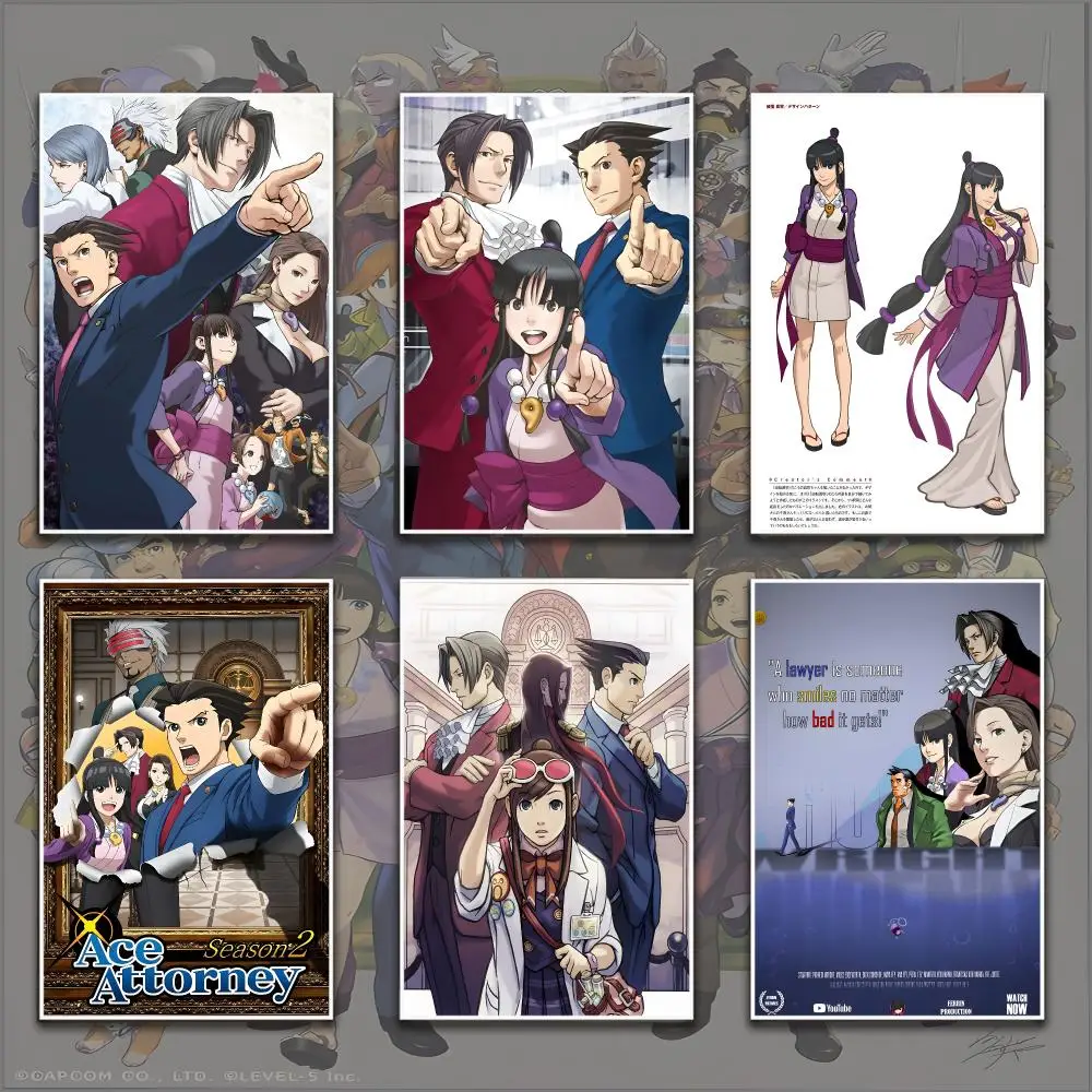 Adventure Game A-Ace A-Attorney Portrait Wall Print Dorm Room Essentials Lounge Area Wall Art Poster