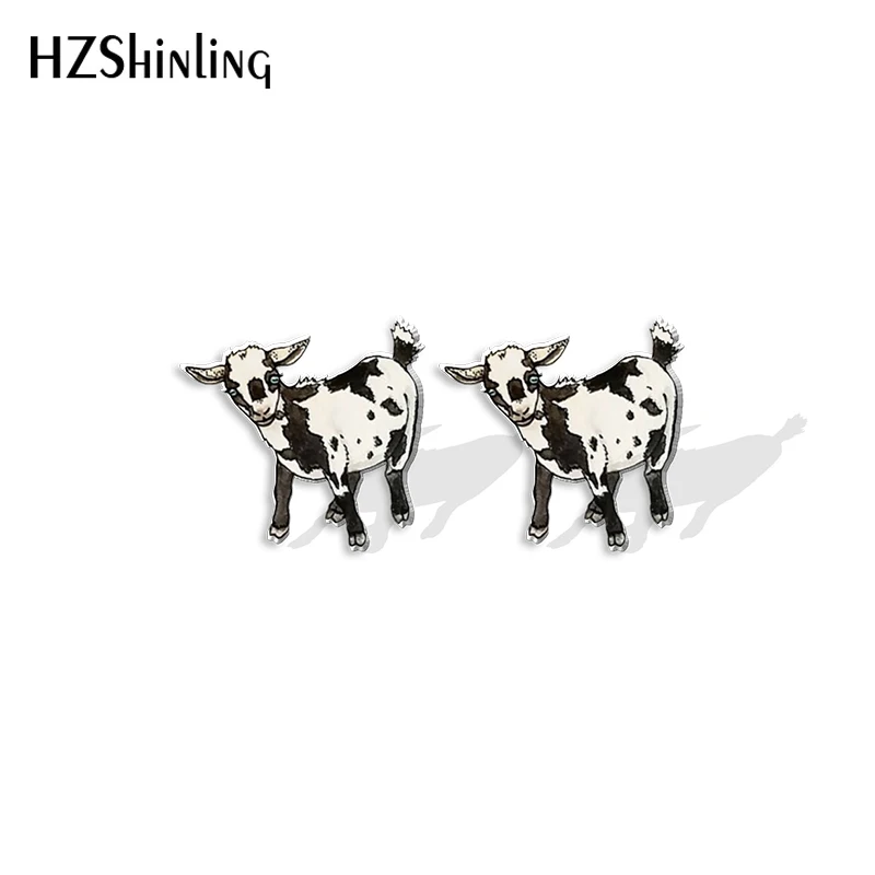 2022 New Goat Stud Earring Funny Animal Acrylic Resin Earrings Epoxy Handmade Jewelry Gifts Friends