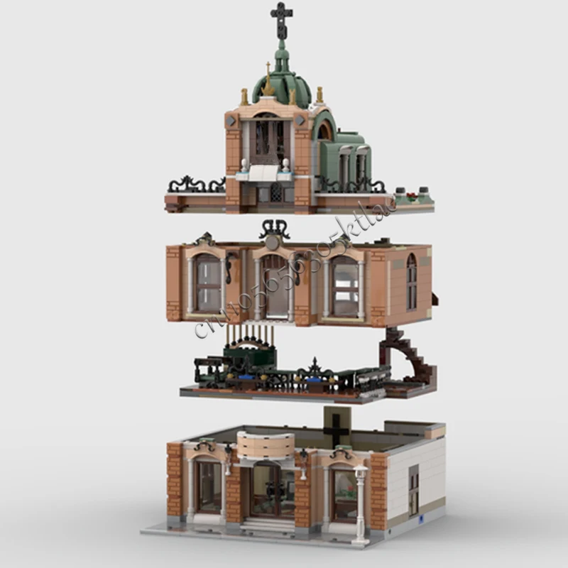 10297 PCS MOC Building Blocks Set Città medievale Chiesa Modello Architettura creativa Giocattolo Assemblaggio ideale Regalo di festa per tutti